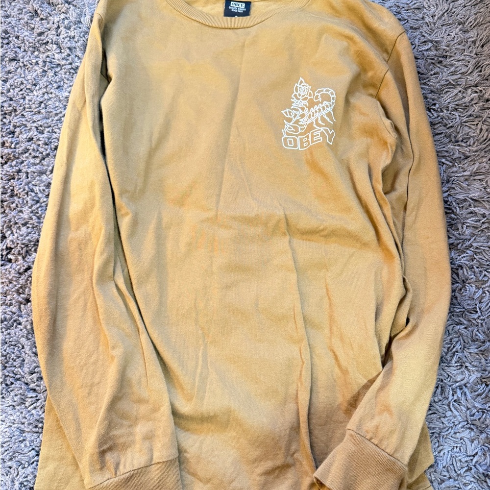 Olive Green Obey Long Sleeve Shirt